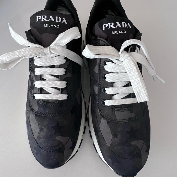 **PRADA** CALZATURE DONNA CAMOUFLAGE SNEAKER! NIB WITH RECEIPT Size 39 - Picture 4 of 7